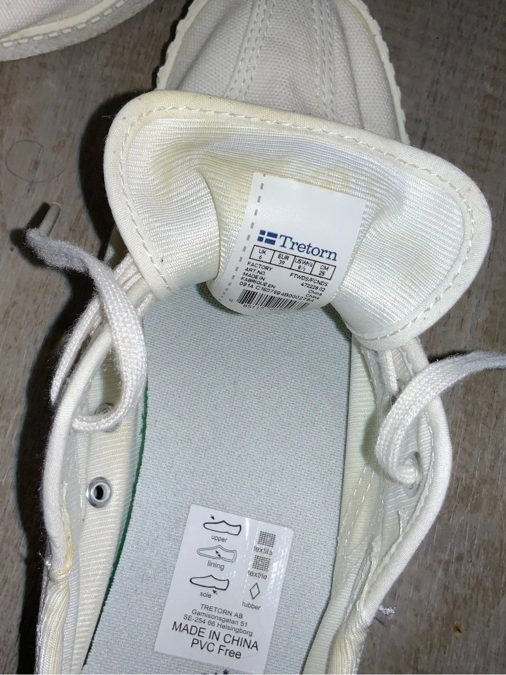 (Bin 32) Tretorn Off-White Canvas Low-Top Sneakers